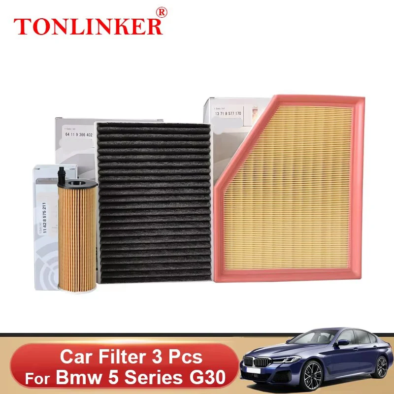 TONLINKER Air Filter Cabin Filter Oil Filter For Bmw 5 Series G30 520i 520d 530i 530d 540i M550d 2017-2021 2022 Car Accessories
TONLINKER Air Filter Cabin Filter Oil Filter For Bmw 5 Series G30 520i 520d 530i 530d 540i M550d 2017-2021 2022 Car Accessories