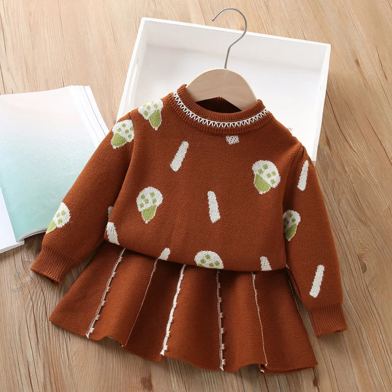 Girls Knitted Clothing Sets Spring Autumn Children Woolen Jersey Sweaters Tops Skirts Party Dress Suit For Baby Outfits Kids 6Y
Girls Knitted Clothing Sets Spring Autumn Children Woolen Jersey Sweaters Tops Skirts Party Dress Suit For Baby Outfits Kids 6Y