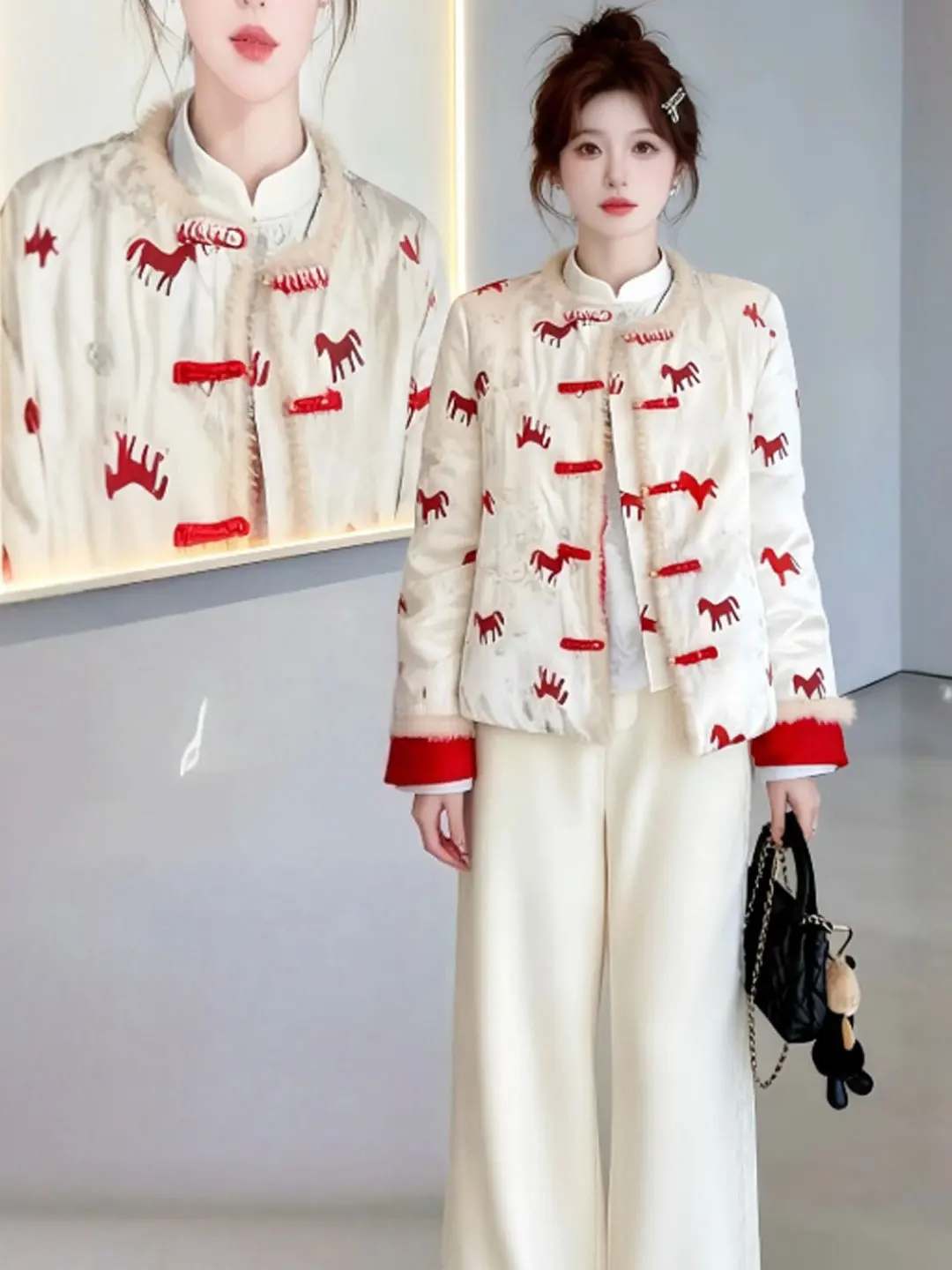 Нежные повседневные брюки с принтом в стиле ретро, комплект из двух предметов, антивозрастной весь комплект, OOTD, весна 2025, женское хлопковое пальто
Нежные повседневные брюки с принтом в стиле ретро, комплект из двух предметов, антивозрастной весь комплект, OOTD, весна 2025, женское хлопковое пальто