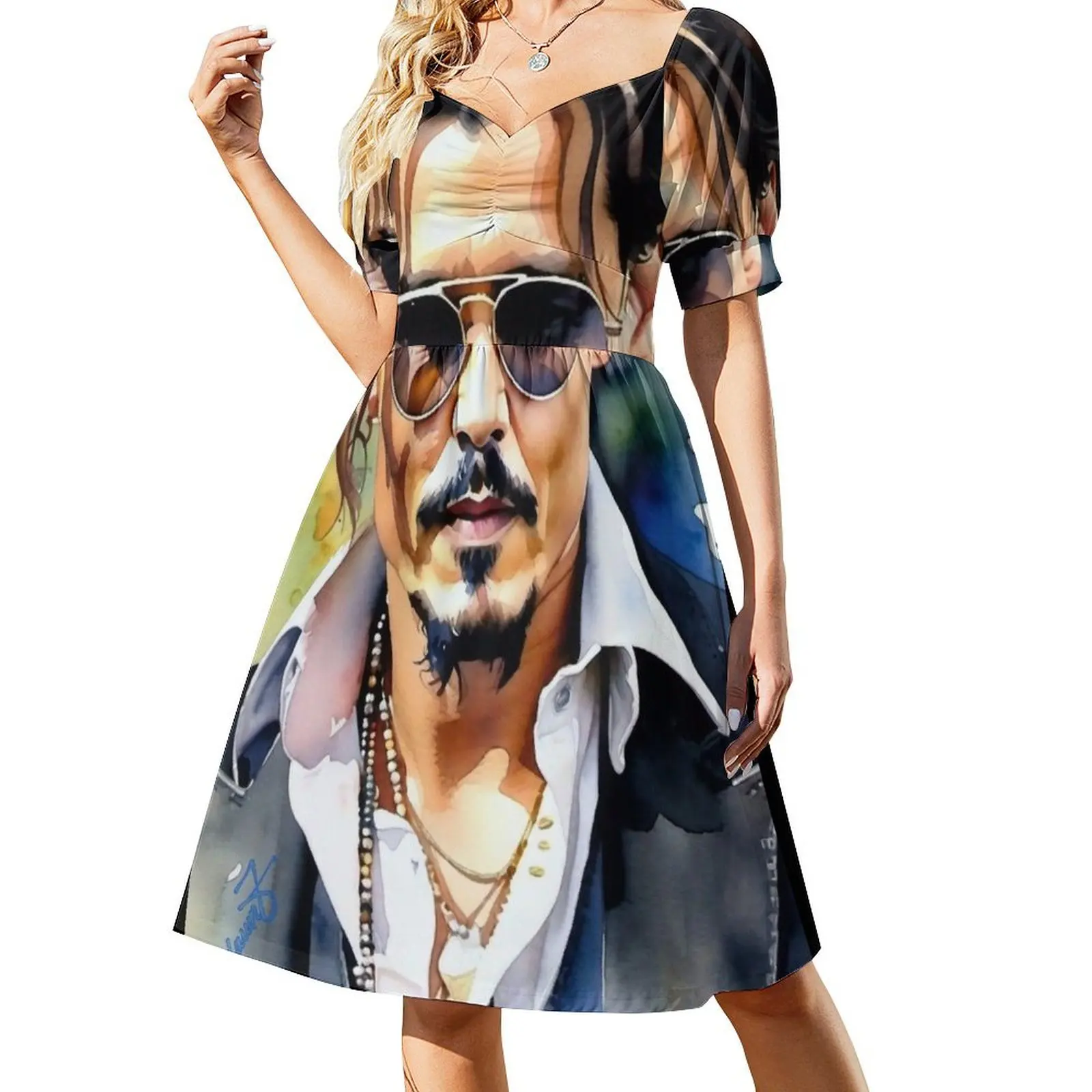 Johnny Depp Watercolor Short-Sleeved Dress luxury evening dresses 2025 Dress women fairy dress
Johnny Depp Watercolor Short-Sleeved Dress luxury evening dresses 2025 Dress women fairy dress