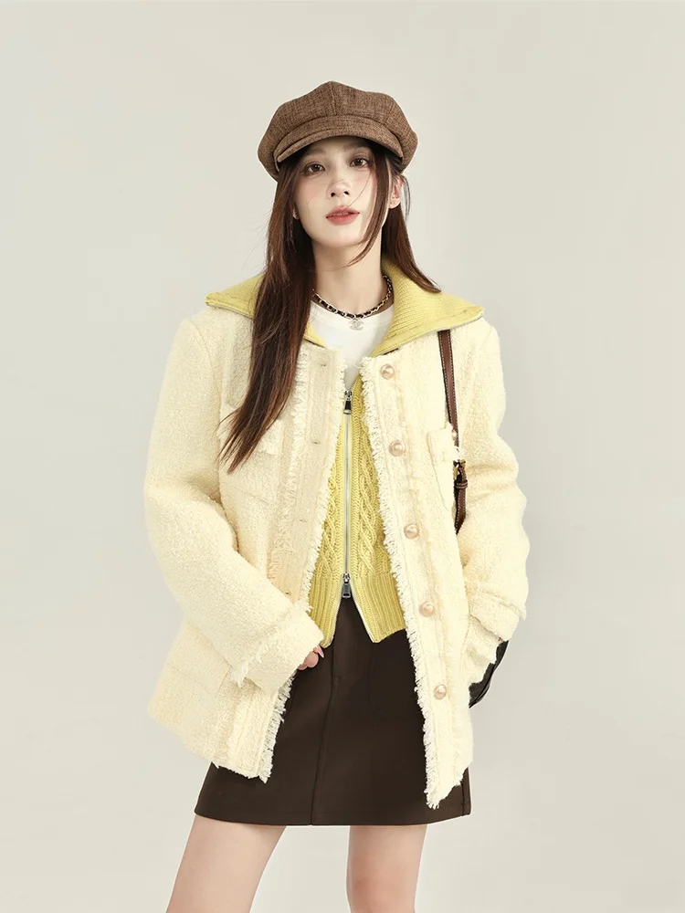 Yang Bubble ort Outerwear Women's Faion Autumn 2025 Ele White Nectarine Trimmed Coat Slimming Sli Polyester Fiber
Yang Bubble ort Outerwear Women's Faion Autumn 2025 Ele White Nectarine Trimmed Coat Slimming Sli Polyester Fiber