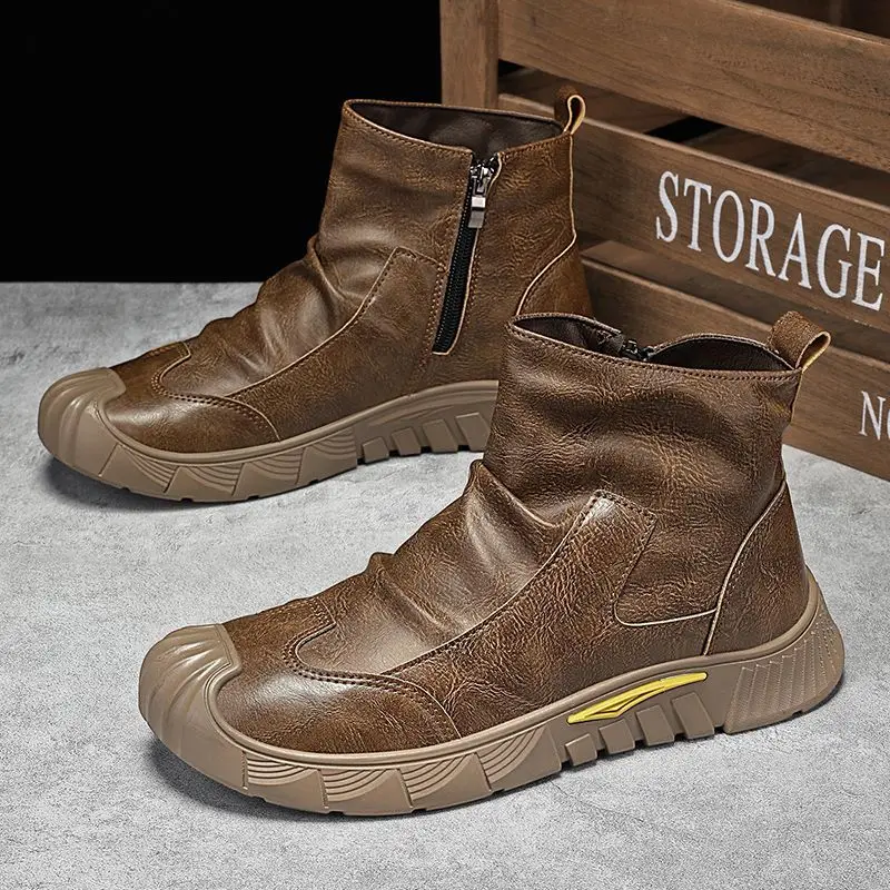 Male Casual Boots Thick Sole Men's Leather Shoes Platform Retro Middle Gang Comfortable in Promotion on Sale Footwear Offer New
Male Casual Boots Thick Sole Men's Leather Shoes Platform Retro Middle Gang Comfortable in Promotion on Sale Footwear Offer New