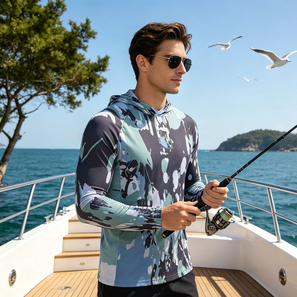 Men Long Sleeve Fishing Hoodie Shirt Soft UPF50 Sun Protection Fishing Clothing Fishing Top Wear Outdoor Sport Shirt for Fishing
Men Long Sleeve Fishing Hoodie Shirt Soft UPF50 Sun Protection Fishing Clothing Fishing Top Wear Outdoor Sport Shirt for Fishing