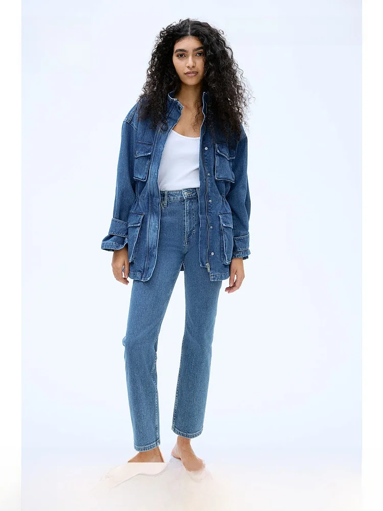 High Waist Straight Leg Casual Jeans Women's Fashion Summer Simple HM Jeans Cotton 99% Spandex % Long Pants
High Waist Straight Leg Casual Jeans Women's Fashion Summer Simple HM Jeans Cotton 99% Spandex % Long Pants