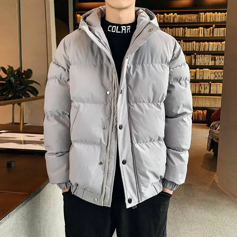 Thickened Cotton Jacket Hooded Color Simple Casual Long Zipper Men's Winter Warm Outerwear Bread Style Standard Fit
Thickened Cotton Jacket Hooded Color Simple Casual Long Zipper Men's Winter Warm Outerwear Bread Style Standard Fit