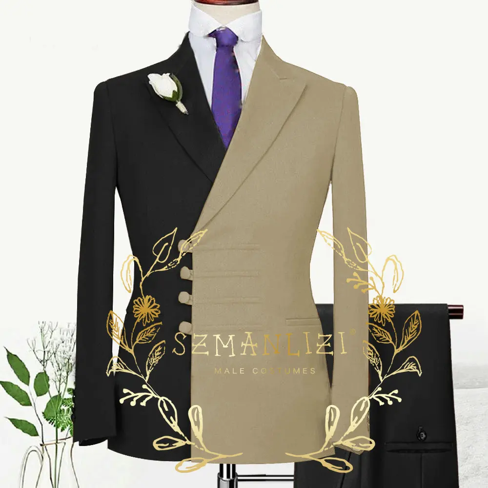 2024 New Men Suits Mixed Black Beige Jacket Pants Double Breasted Design Fashion Groomsmen Formal Wedding Party Tuxedos
2024 New Men Suits Mixed Black Beige Jacket Pants Double Breasted Design Fashion Groomsmen Formal Wedding Party Tuxedos