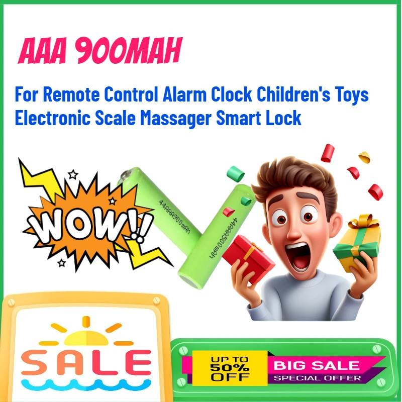 AAA 900MAH 3A Ni-MH Batterie Rechargeable for Remote Control Alarm Clock Children's Toys Electronic Scale Massager Smart Lock
AAA 900MAH 3A Ni-MH Batterie Rechargeable for Remote Control Alarm Clock Children's Toys Electronic Scale Massager Smart Lock