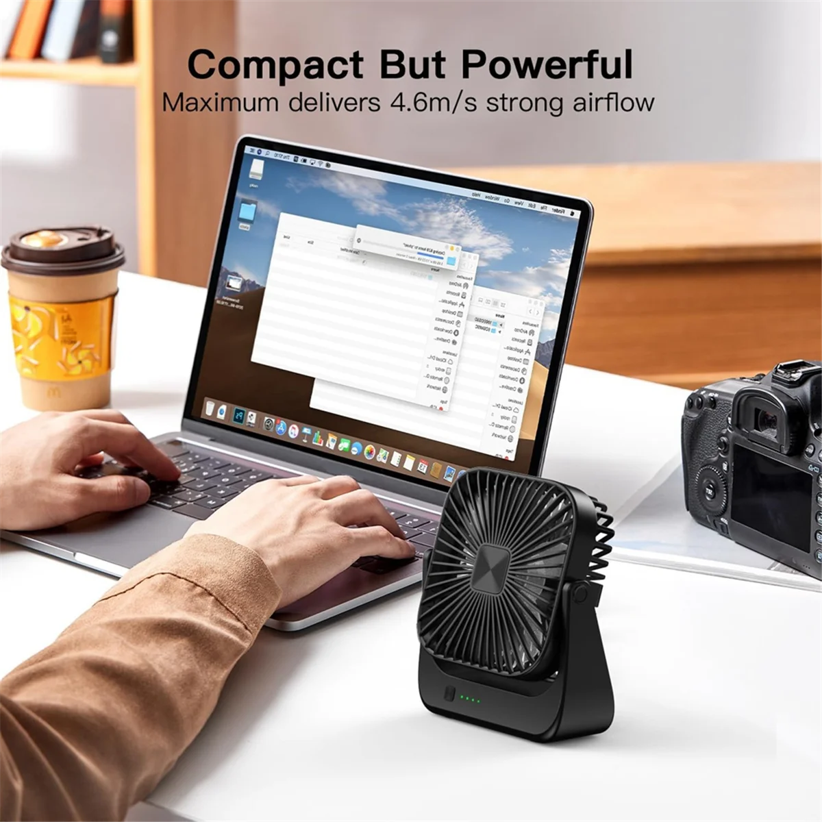 B53CC Desk Fan 4 Speeds Stronger Cooling Airflow Portable Small Fan Rechargeable Quiet Personal Mini Fan for Home Office Black
B53CC Desk Fan 4 Speeds Stronger Cooling Airflow Portable Small Fan Rechargeable Quiet Personal Mini Fan for Home Office Black