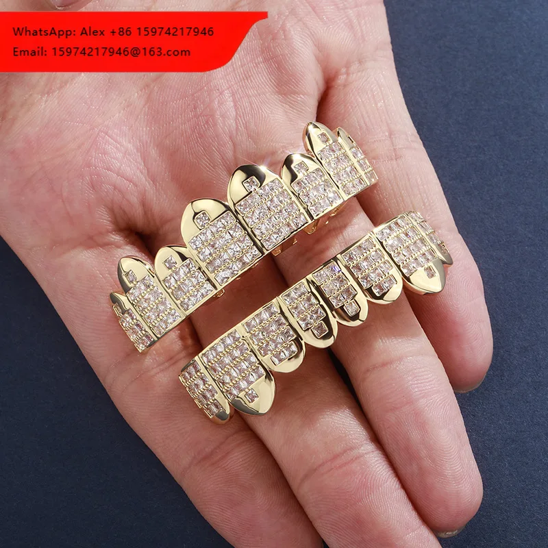 Personalized Hip Hop Custom Made Luxury Tooth Grillz Zircon Top Dental Jewelry Mens Iced Out Grillz For Teeth Decoration
Personalized Hip Hop Custom Made Luxury Tooth Grillz Zircon Top Dental Jewelry Mens Iced Out Grillz For Teeth Decoration