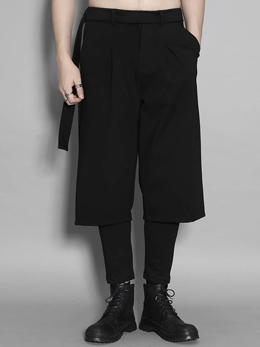 Autumn Wear British Personality Belt Splicing Niche Design Casual Trend Fake Two Pants Men Nine Pants
Autumn Wear British Personality Belt Splicing Niche Design Casual Trend Fake Two Pants Men Nine Pants