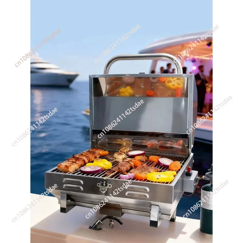 Outdoor Portable Gas Grill 304 Stainless Steel Yacht American Grill with Rod Holder
Outdoor Portable Gas Grill 304 Stainless Steel Yacht American Grill with Rod Holder