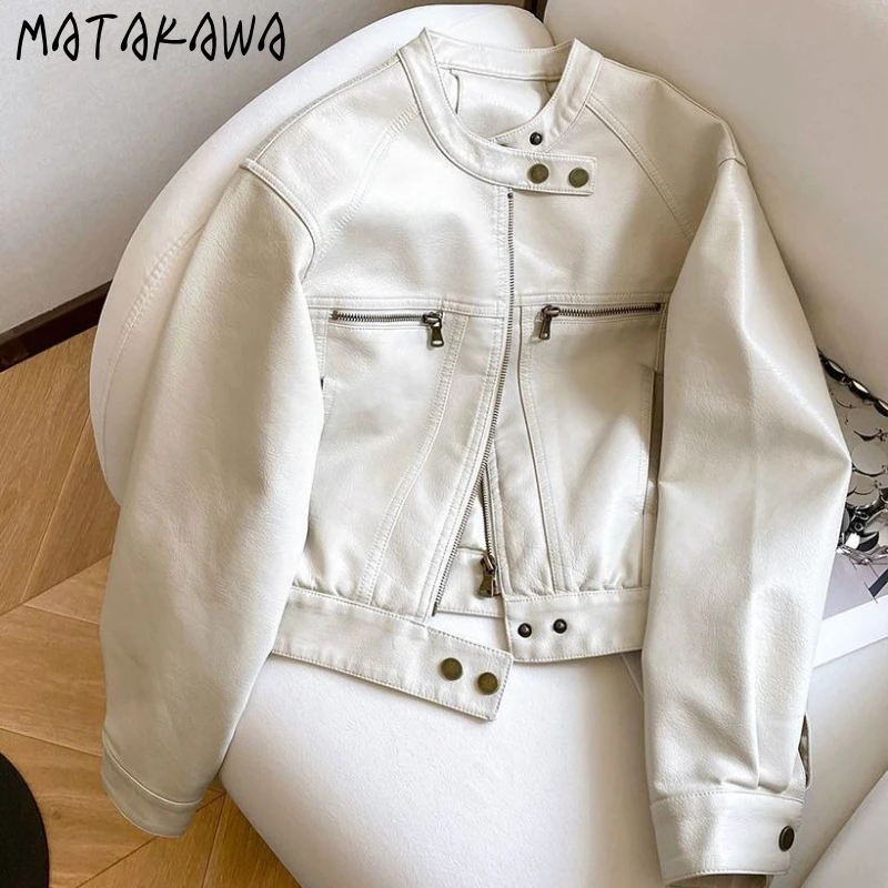 Matakawa короткие куртки из искусственной кожи женские с воротником-стойкой весна осень однотонные винтажные Chaquetas корейская мода Y2k на молнии Jaqueta Feminina
Matakawa короткие куртки из искусственной кожи женские с воротником-стойкой весна осень однотонные винтажные Chaquetas корейская мода Y2k на молнии Jaqueta Feminina