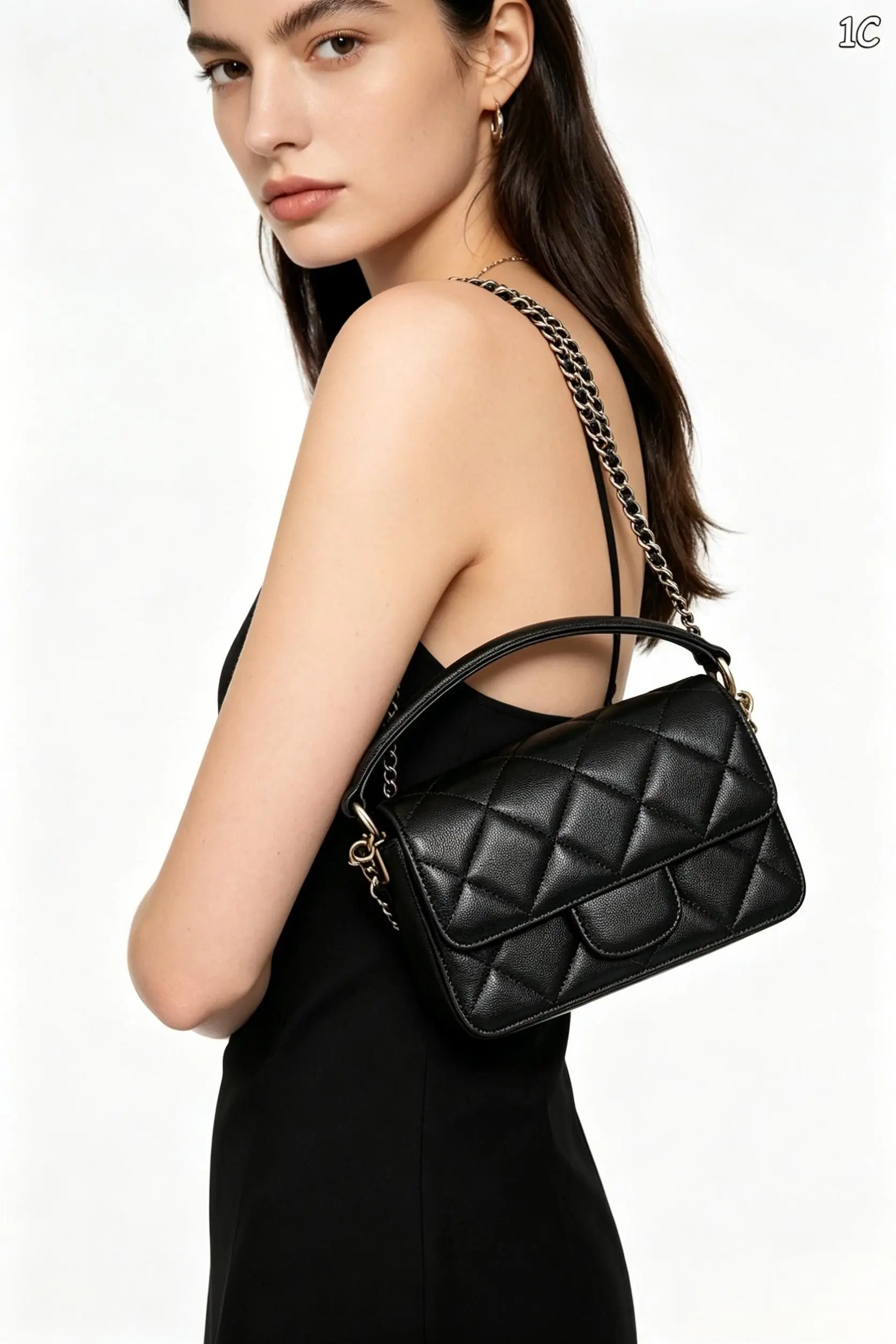 Women's Black Quilted Leather Flap Bag
Women's Black Quilted Leather Flap Bag