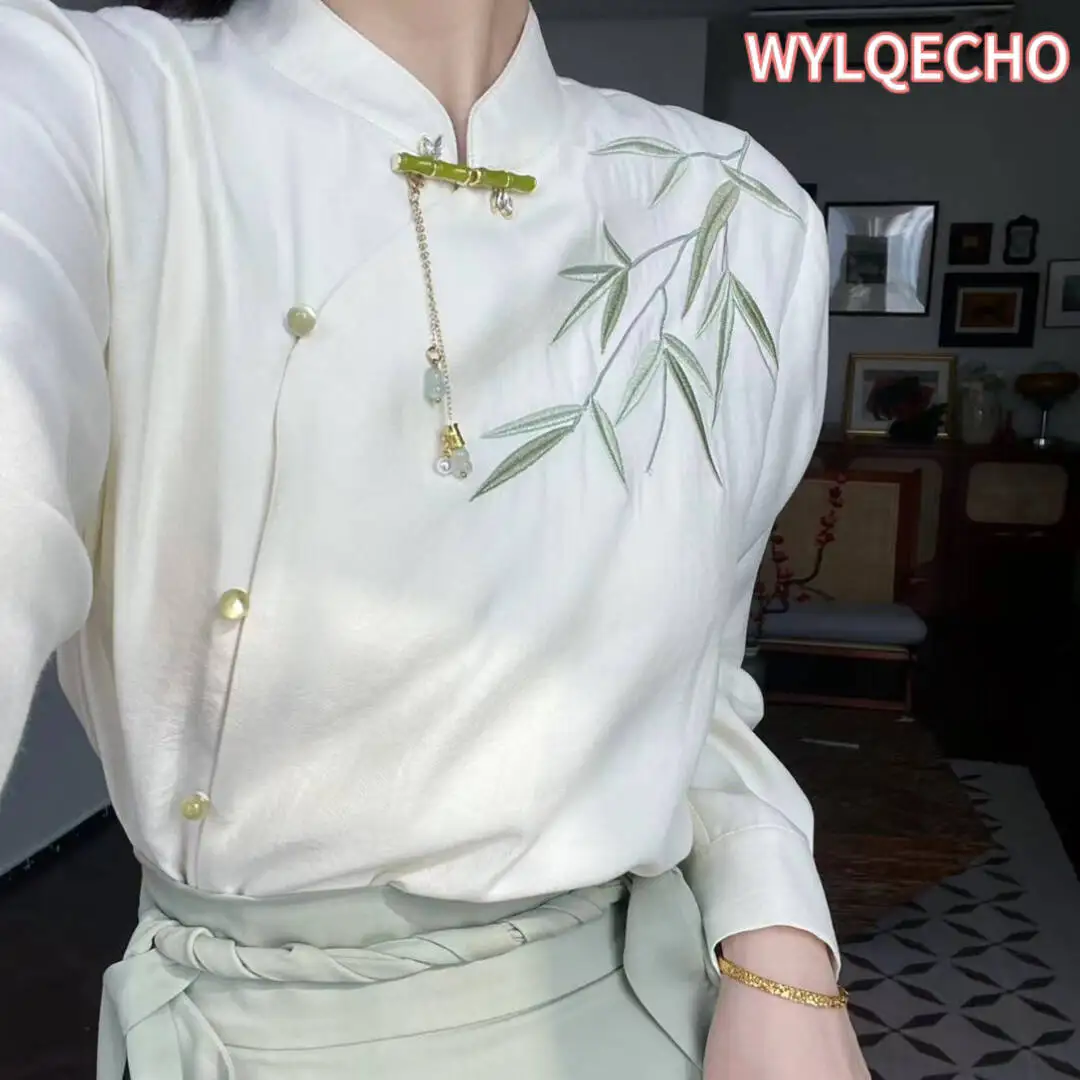 Модная женская юбка Hanfu с изображением лошади династии Мин, Женский костюм с воротником-стойкой, винтажная плиссированная юбка черного цвета
Модная женская юбка Hanfu с изображением лошади династии Мин, Женский костюм с воротником-стойкой, винтажная плиссированная юбка черного цвета