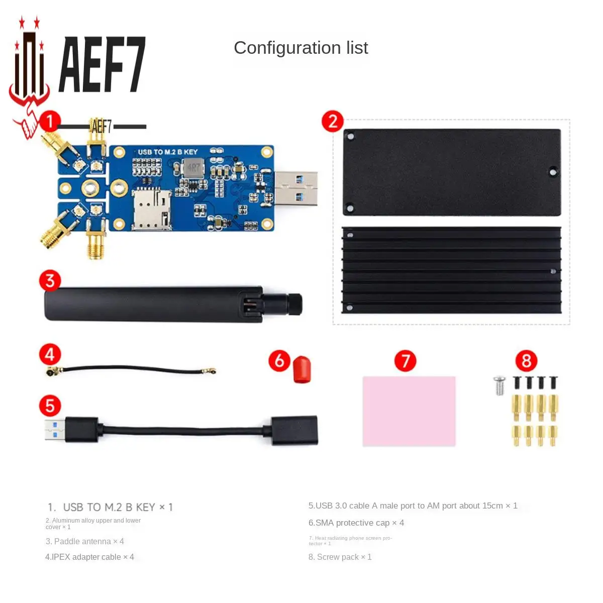 Плата расширения AEF7-Waveshare 5G Dongle с четырьмя антеннами Интерфейс USB3.1 Ключ M.2 (NGFF) для Raspberry Pi Jetson Nano
Плата расширения AEF7-Waveshare 5G Dongle с четырьмя антеннами Интерфейс USB3.1 Ключ M.2 (NGFF) для Raspberry Pi Jetson Nano