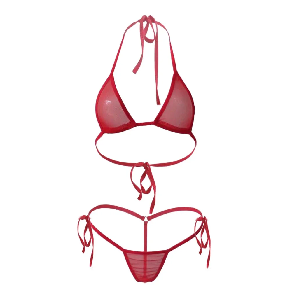 Women Sexy Ultra Thin Mesh Perspective Bra G-String Briefs Set Lace-up Bikini Underwear See Through Breathable Swimwear Outfit
Women Sexy Ultra Thin Mesh Perspective Bra G-String Briefs Set Lace-up Bikini Underwear See Through Breathable Swimwear Outfit
