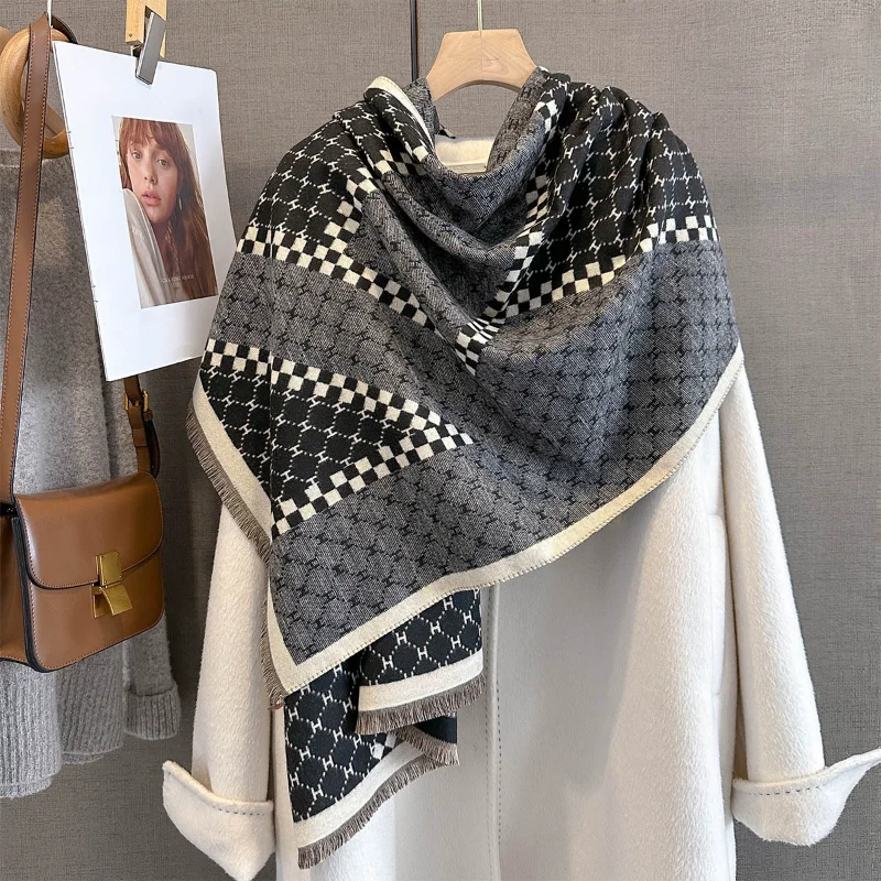 Осенний теплый короткий шарф с кисточками из искусственного кашемира, сращенный модным жаккардовым шарфом, осенне-зимняя теплая шаль
Осенний теплый короткий шарф с кисточками из искусственного кашемира, сращенный модным жаккардовым шарфом, осенне-зимняя теплая шаль