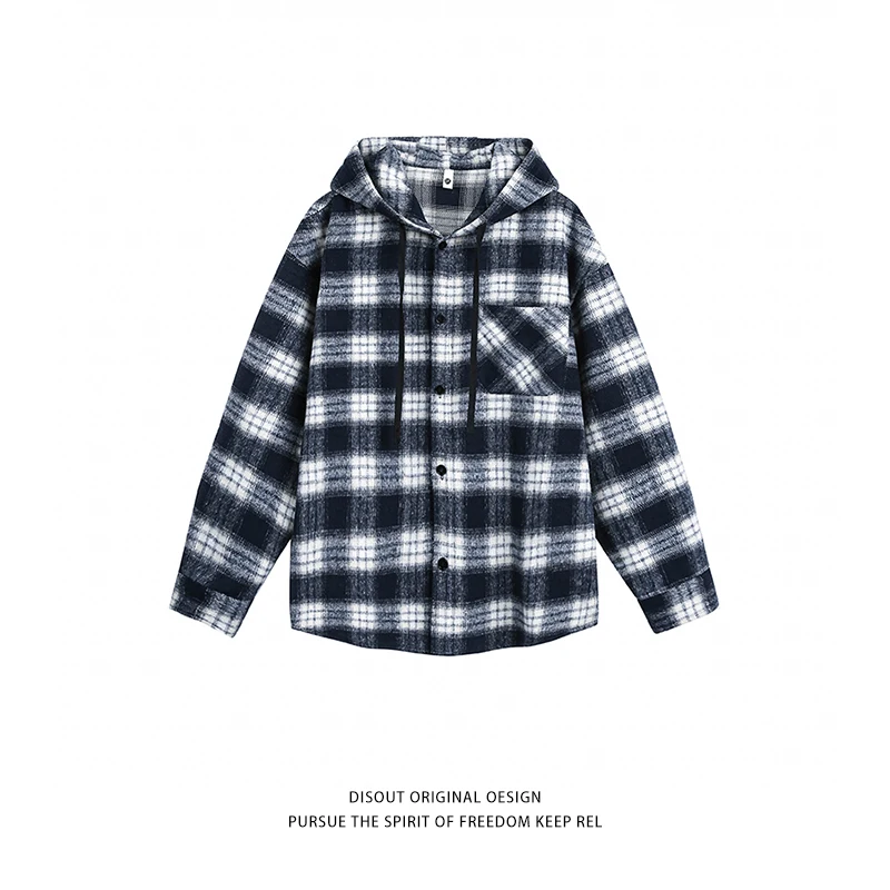 Spring Autumn New Men Hooded Plaid Shirt Loose Fit Casual Long Sleeve Men's Outerwear Shirts
Spring Autumn New Men Hooded Plaid Shirt Loose Fit Casual Long Sleeve Men's Outerwear Shirts