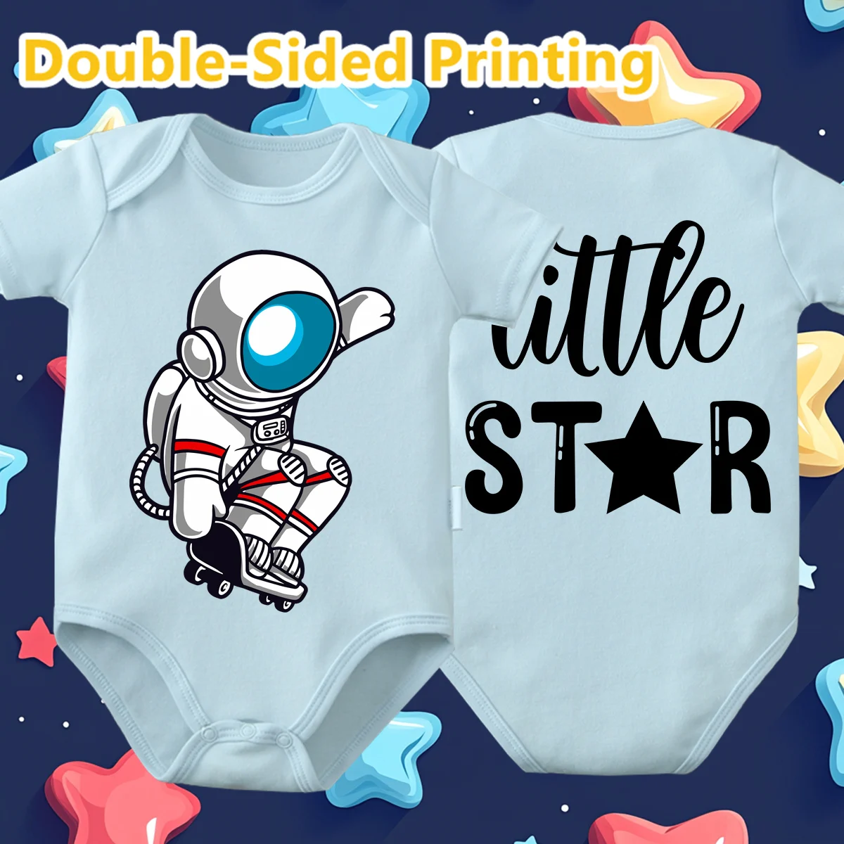 Pure Cotton Cute Astronaut Double-sided Printing Bodysuit Comfortable Onesie Cloths for Baby Jumpsuit for 0 To 12 Months Newborn
Pure Cotton Cute Astronaut Double-sided Printing Bodysuit Comfortable Onesie Cloths for Baby Jumpsuit for 0 To 12 Months Newborn