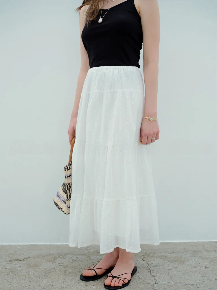 Modesood Pure Cotton Embroidered Elastic Waist Skirt Color Skirt Breathable Comfortable Casual A-Line Skirt
Modesood Pure Cotton Embroidered Elastic Waist Skirt Color Skirt Breathable Comfortable Casual A-Line Skirt