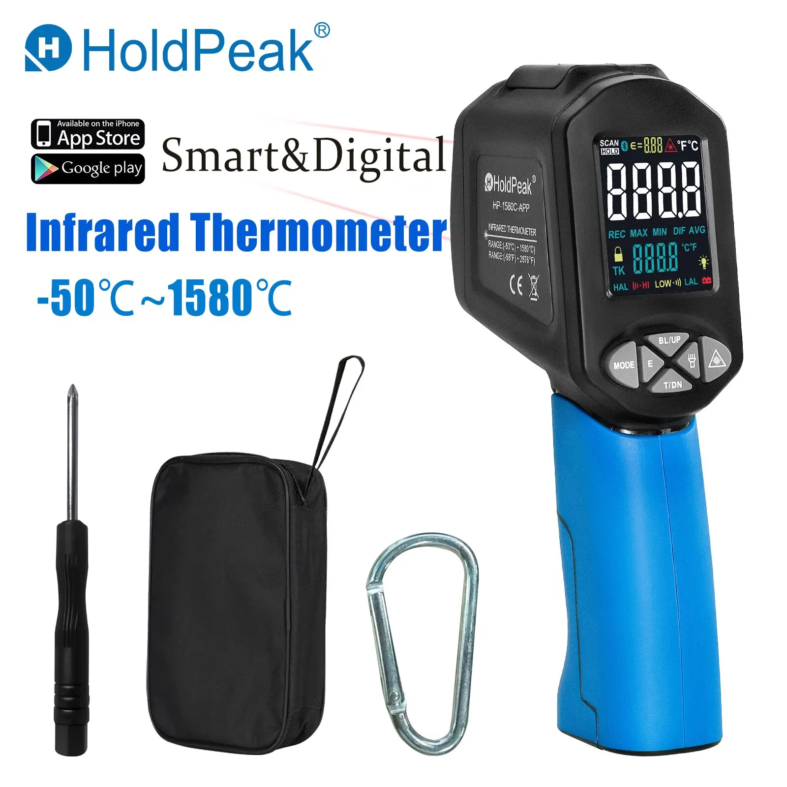 Infrared Thermometer Non Contact Laser Temperature Gun Color LCD Display -58°F to 2876°F High Accuracy Portable Industrial Home
Infrared Thermometer Non Contact Laser Temperature Gun Color LCD Display -58°F to 2876°F High Accuracy Portable Industrial Home