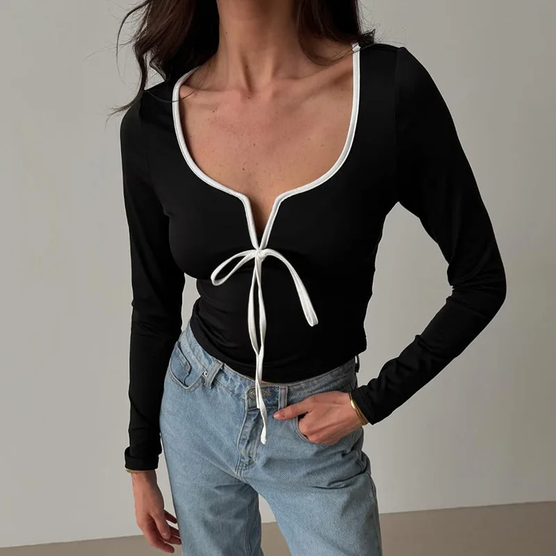 Сексуальный женский укороченный топ с длинными рукавами и поясом, из полиэстера, летняя коллекция 2024
Сексуальный женский укороченный топ с длинными рукавами и поясом, из полиэстера, летняя коллекция 2024