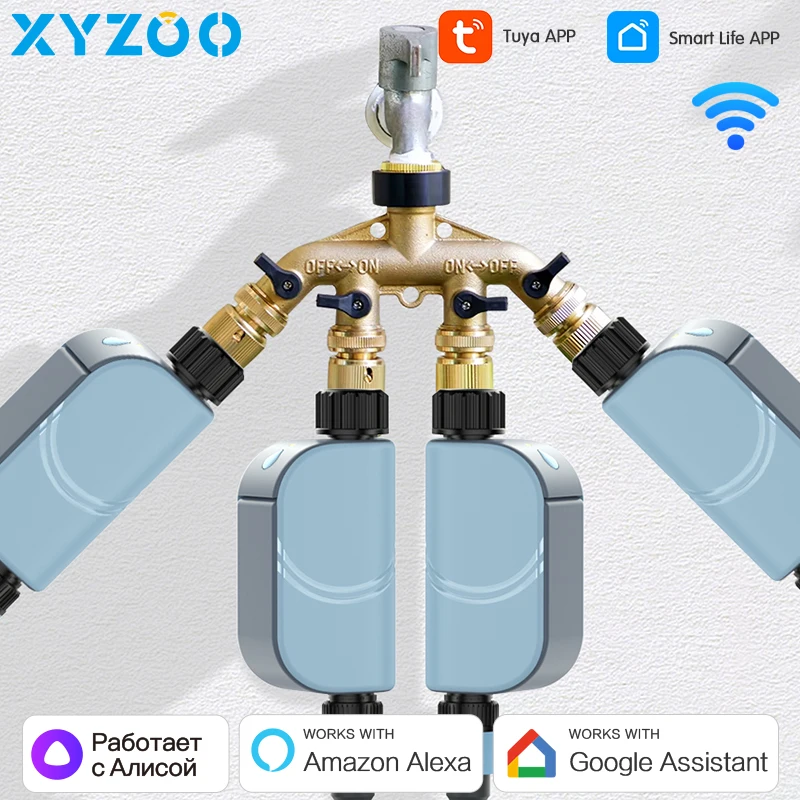 Wi-Fi автоматический спринклерный таймер, дистанционный садовый таймер воды, умный ирригационный полив, программируемая система задержки дождя Alexa Google
Wi-Fi автоматический спринклерный таймер, дистанционный садовый таймер воды, умный ирригационный полив, программируемая система задержки дождя Alexa Google