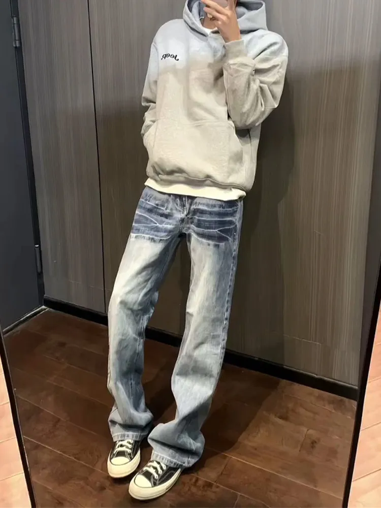 American Washed Lightning Pattern Men's Spring Autumn Straight Leg Jeans CleanFit Flared Casual Wear Resistant Straight Tube
American Washed Lightning Pattern Men's Spring Autumn Straight Leg Jeans CleanFit Flared Casual Wear Resistant Straight Tube