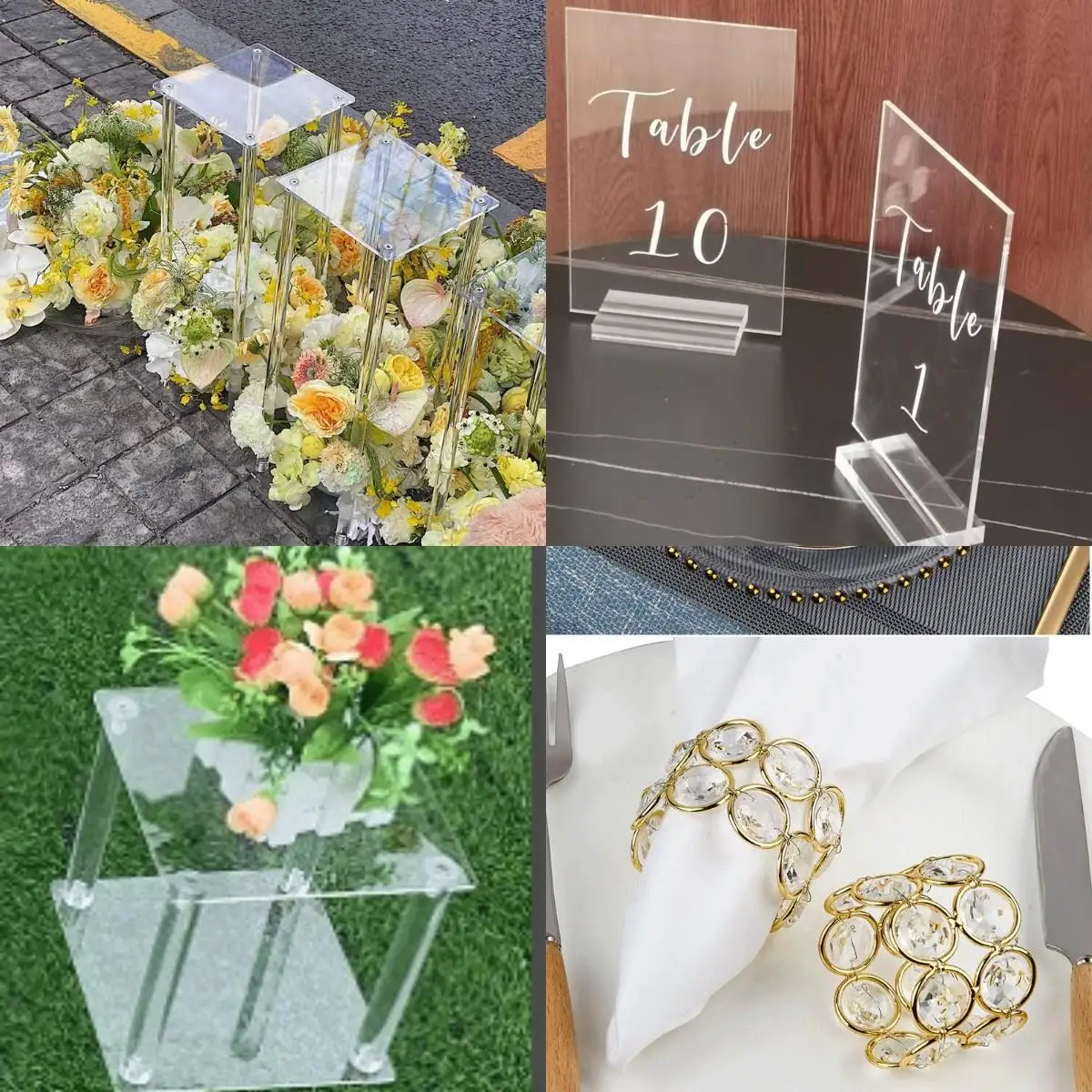 10PCS Acrylic Column Stand Wedding Flower Table Centerpiece Set Plinth Dessert Fruit Cake Stand Table Number Sign Napkin Holder
10PCS Acrylic Column Stand Wedding Flower Table Centerpiece Set Plinth Dessert Fruit Cake Stand Table Number Sign Napkin Holder