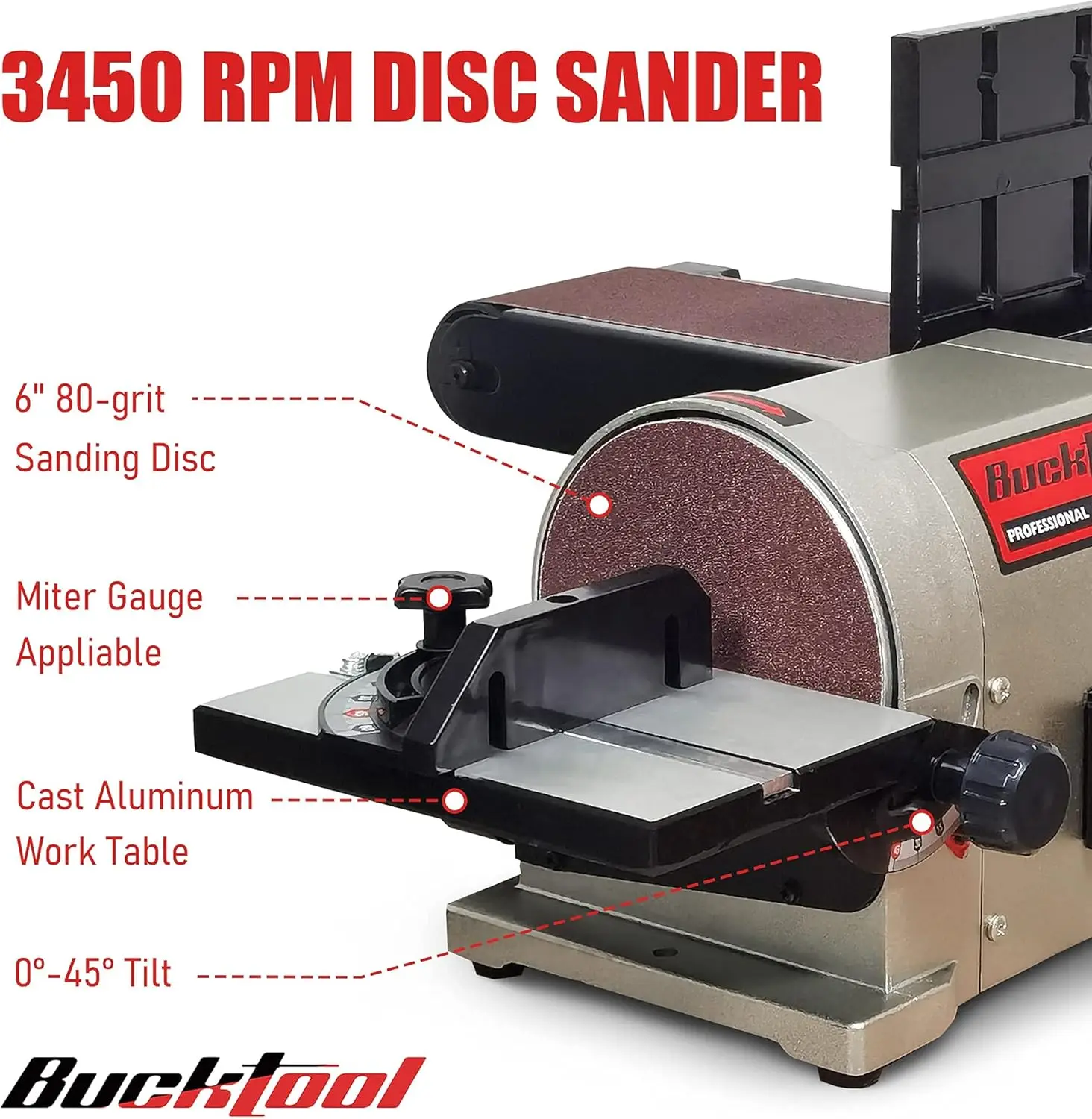 5.0A Belt Disc Sander 4 in x 36 in Belt and 6 in Disc Sander with 3/4HP Direct-drive Motor and Portable Al Base, BD4603 Upgraded
5.0A Belt Disc Sander 4 in x 36 in Belt and 6 in Disc Sander with 3/4HP Direct-drive Motor and Portable Al Base, BD4603 Upgraded