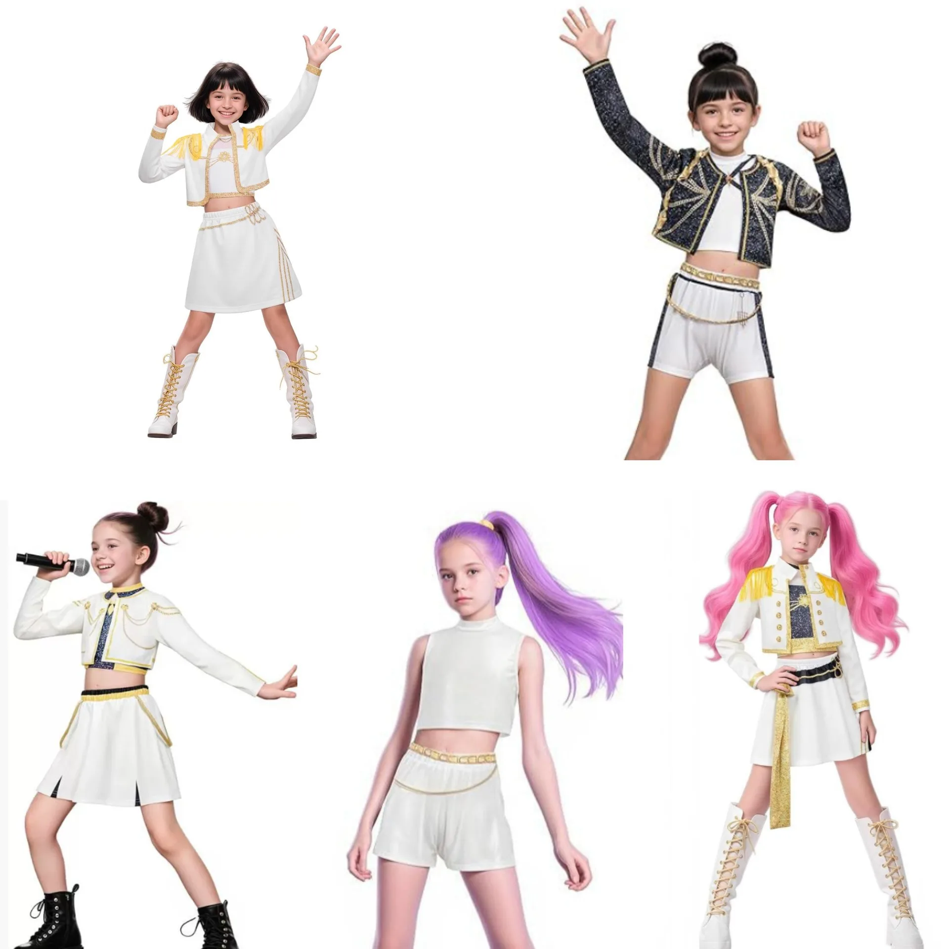 2025 Popular Girl Suit Anime Kpop Demon Hunter Outfits Are Paired with Popular Singer Women Children Wig Sets Halloween Costumes
2025 Popular Girl Suit Anime Kpop Demon Hunter Outfits Are Paired with Popular Singer Women Children Wig Sets Halloween Costumes