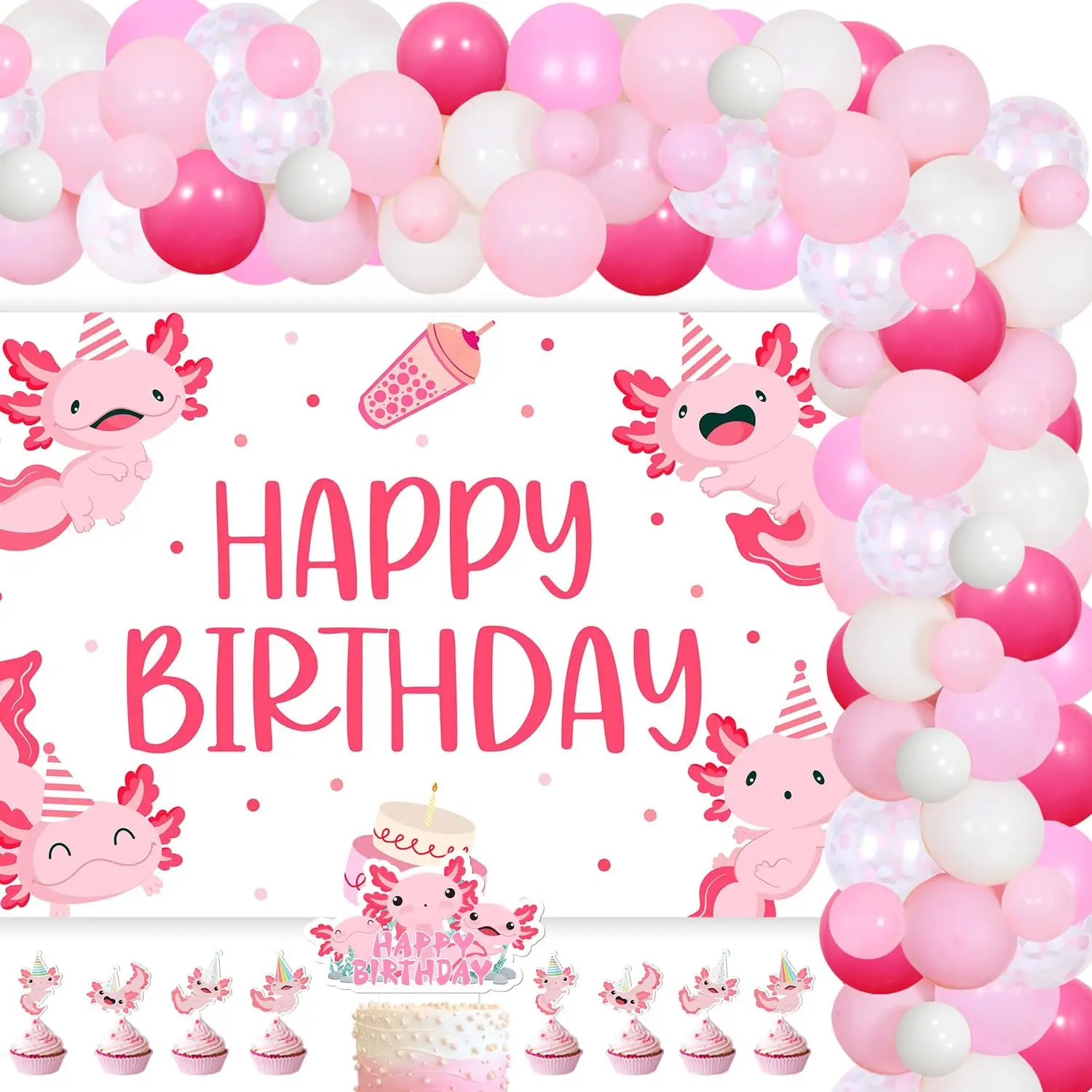 Fangleland Axolotl тематический фон розовый воздушный шар Cupcaker Toppers Для мальчиков и девочек 1-й 2-й 3-й день рождения, Декор, поставки
Fangleland Axolotl тематический фон розовый воздушный шар Cupcaker Toppers Для мальчиков и девочек 1-й 2-й 3-й день рождения, Декор, поставки
