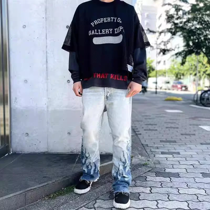 Retro Flame Embroidery Patchwork Washed Micro Flared Jeans Low Waist Gradient Denim Pants for Couples Spring Season Fashion
Retro Flame Embroidery Patchwork Washed Micro Flared Jeans Low Waist Gradient Denim Pants for Couples Spring Season Fashion