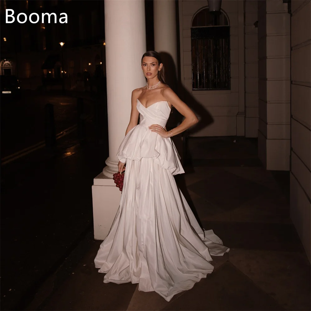 Booma A-Line Simple Strapless Pleat Satin Long Wedding Dresses Long Zipper Sleeveless Button Brides Gown Custom Made 2025
Booma A-Line Simple Strapless Pleat Satin Long Wedding Dresses Long Zipper Sleeveless Button Brides Gown Custom Made 2025