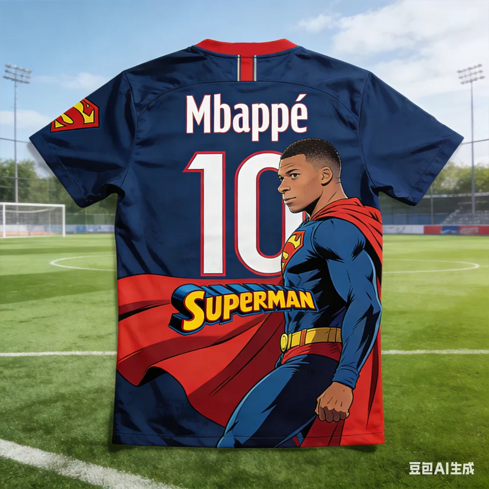 Mbappé #10 AI-generated Superman Soccer Jersey 2026 Men's Breathable Children's Clothing Short Sleeve Football Fan Tee
Mbappé #10 AI-generated Superman Soccer Jersey 2026 Men's Breathable Children's Clothing Short Sleeve Football Fan Tee