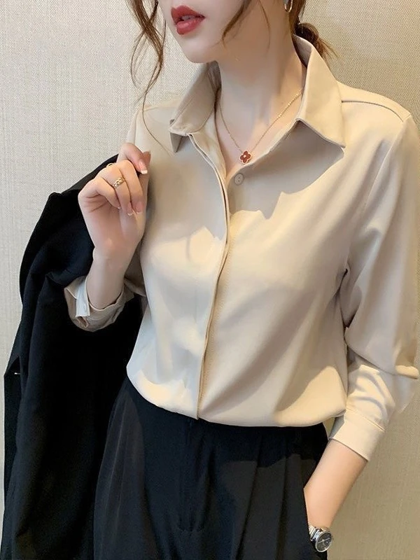 Bla Long Sve irt Women's Thin Formal Work orm Anti-Wrinkle Easy Care Spring 2025 Collar Pure Color Base Layer
Bla Long Sve irt Women's Thin Formal Work orm Anti-Wrinkle Easy Care Spring 2025 Collar Pure Color Base Layer