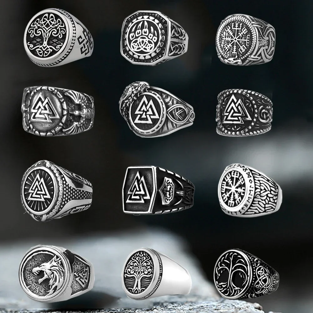 Multi-style Vintage Nordic Viking Ring Stainless Steel Norwegian Viking Valknut Ring for Men Amulet Jewelry Gift Wholesale
Multi-style Vintage Nordic Viking Ring Stainless Steel Norwegian Viking Valknut Ring for Men Amulet Jewelry Gift Wholesale
