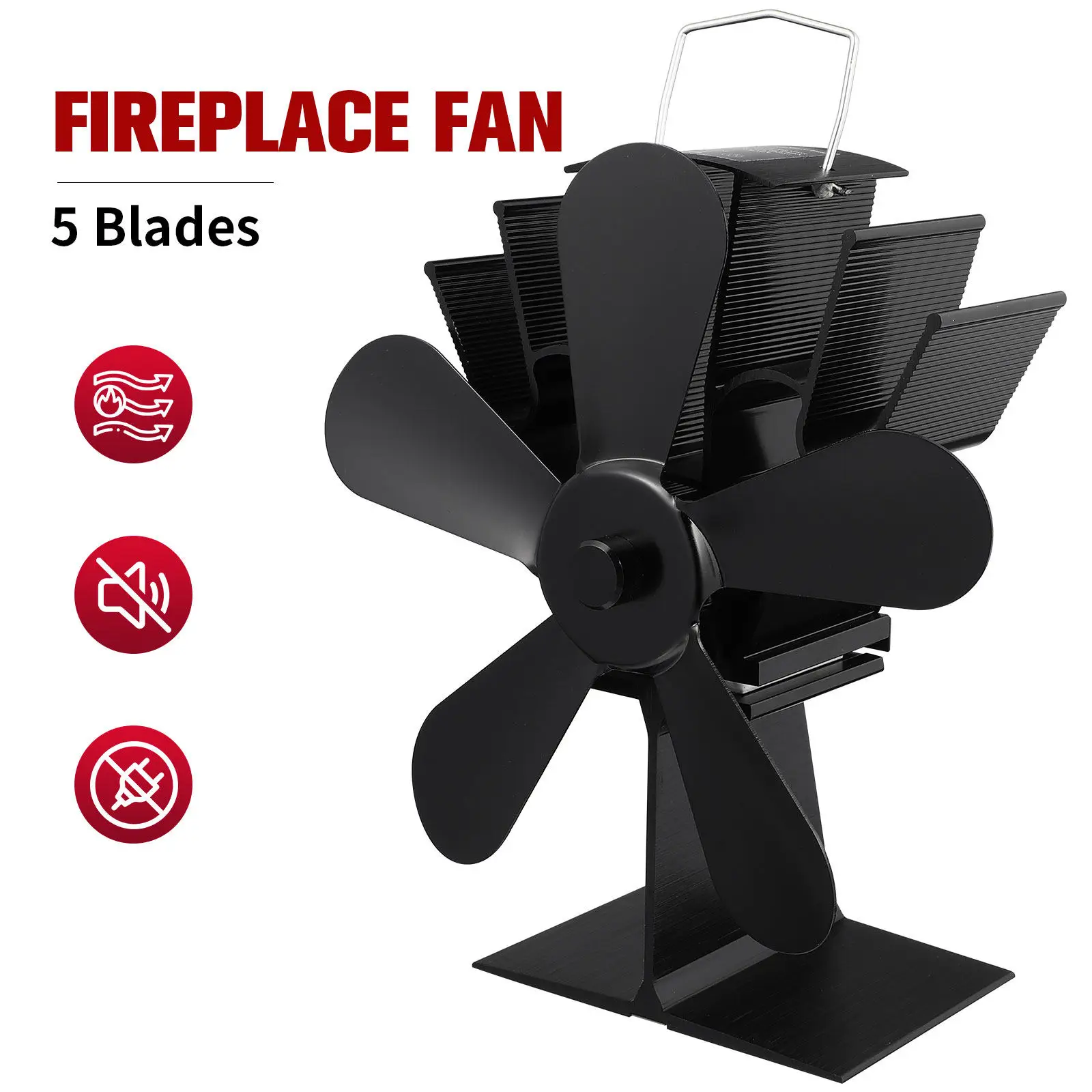 Heat Powered Fireplace Fan 5 Blade Stove Fan for Wood Gas Pellet Stove Anodized Aluminum Warm Air Circulation Quiet Environment
Heat Powered Fireplace Fan 5 Blade Stove Fan for Wood Gas Pellet Stove Anodized Aluminum Warm Air Circulation Quiet Environment