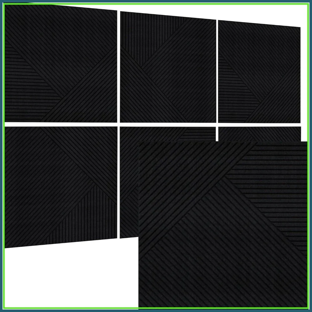 6 Pack Self-Adhesive Acoustic Panels 24x24x0.4 Inches for Wall and Ceiling, Sound Proof 3D Decorative Polyester Fiber, Black
6 Pack Self-Adhesive Acoustic Panels 24x24x0.4 Inches for Wall and Ceiling, Sound Proof 3D Decorative Polyester Fiber, Black