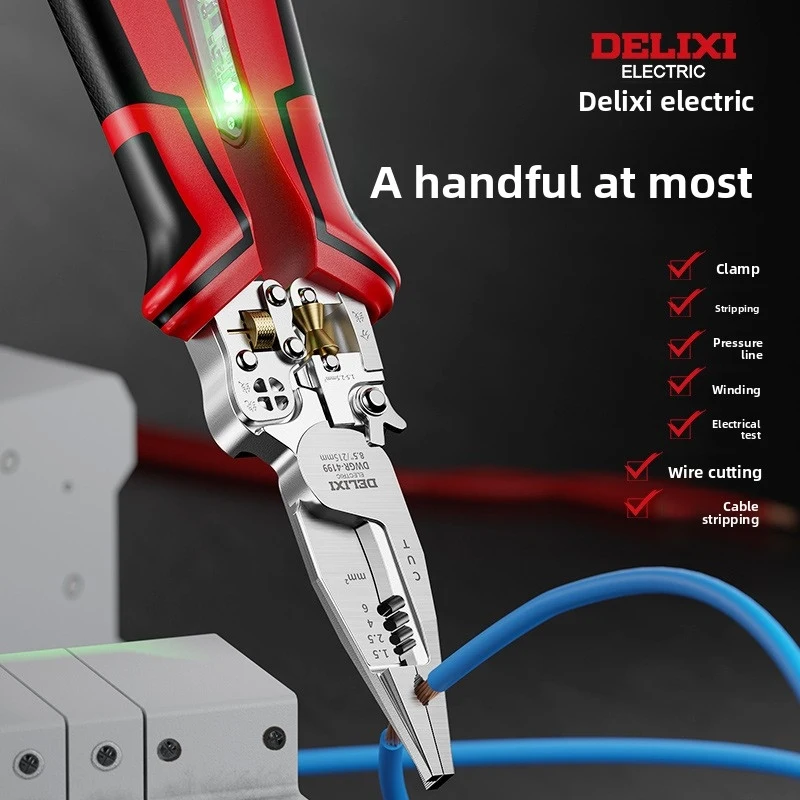 Electrical wire stripper pliers for electricians, specialized crimping and cutting tool, multifunctional industrial-grade needle
Electrical wire stripper pliers for electricians, specialized crimping and cutting tool, multifunctional industrial-grade needle