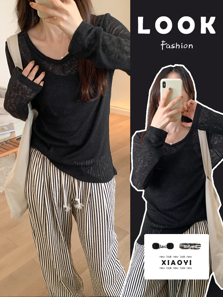 Slim Fit V-Neck Knitwear Long Sleeve Women's Fashion Korean Style Versatile Base Shirt Early Autumn New Arrival Top
Slim Fit V-Neck Knitwear Long Sleeve Women's Fashion Korean Style Versatile Base Shirt Early Autumn New Arrival Top