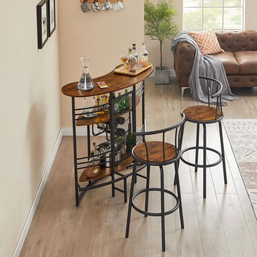 Simple Oval Bar Table with Wood Counter Top and Wine Rack Storage, Wine Bakers Rack for Dining Room, Brown
Simple Oval Bar Table with Wood Counter Top and Wine Rack Storage, Wine Bakers Rack for Dining Room, Brown