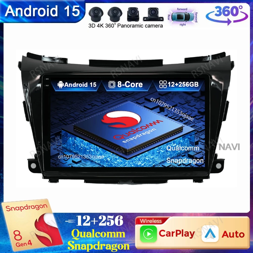 Android 15 Car Radio For Nissan Murano 3 (Z52) 2014-2020 DSP GPS Qualcomm BT Viedo Player Multimedia DVD Autoradio Head Unit
Android 15 Car Radio For Nissan Murano 3 (Z52) 2014-2020 DSP GPS Qualcomm BT Viedo Player Multimedia DVD Autoradio Head Unit