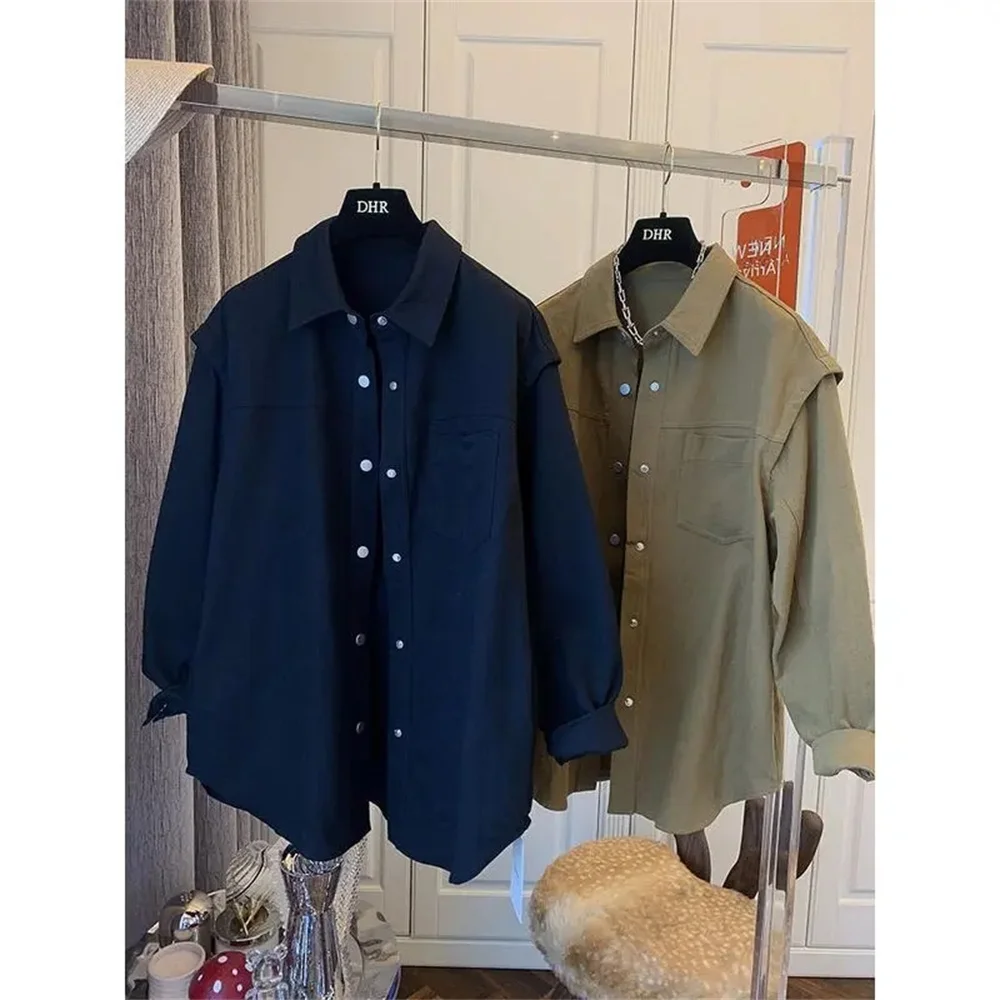 2023 new Winter Chic Women Blouse Chic Turn Down Collar Long Sleeve Tops With Pockets Female Button Up Wash Denim Shirt prepp
2023 new Winter Chic Women Blouse Chic Turn Down Collar Long Sleeve Tops With Pockets Female Button Up Wash Denim Shirt prepp