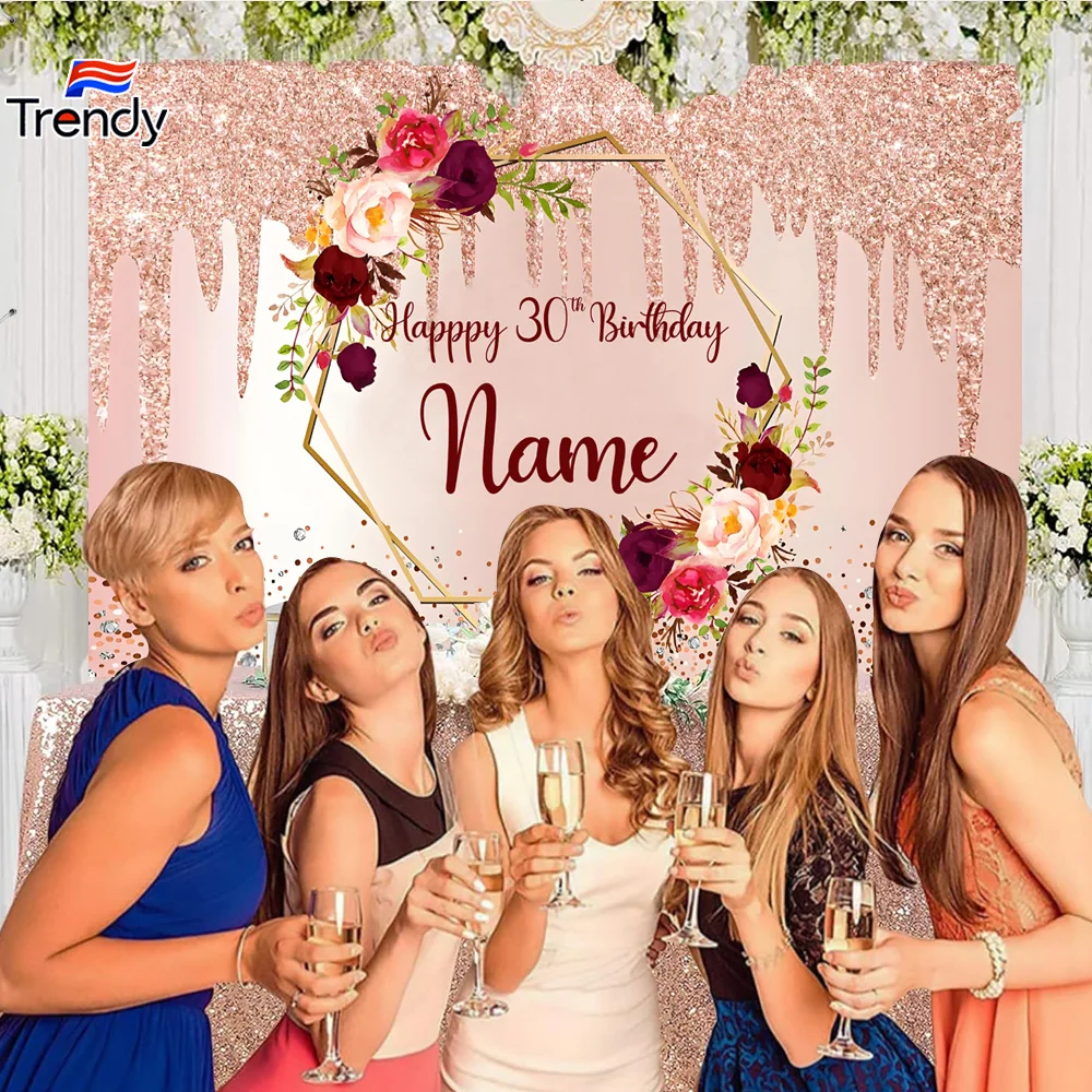 Women Birthday Background Party BANNER Personalized Name Customized Pink Diamond Flower Decoration Custom Backdrop Banners 30th
Women Birthday Background Party BANNER Personalized Name Customized Pink Diamond Flower Decoration Custom Backdrop Banners 30th