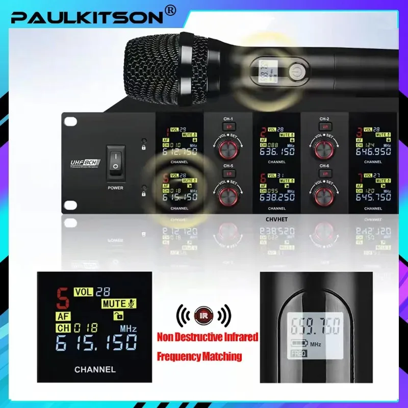 Paulkitson MK509 Professional Wireless Microphone Eight Channel UHF 610-670MHz Highend Conference Singer Collar Clamp Microphone
Paulkitson MK509 Professional Wireless Microphone Eight Channel UHF 610-670MHz Highend Conference Singer Collar Clamp Microphone
