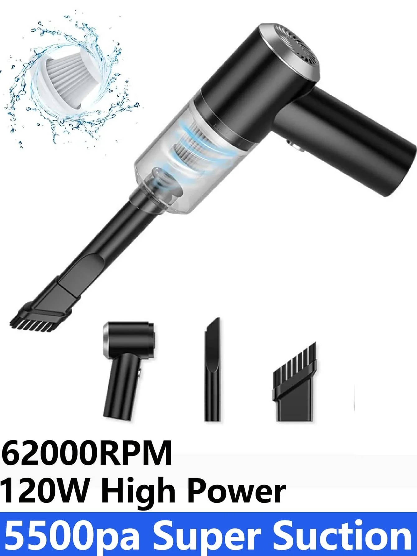 Portable Multi- Car Vacuum Cleaner Large Suction Wireless Charging Small Handheld High Power Powerful Vacuum Cleaner In The Car
Portable Multi- Car Vacuum Cleaner Large Suction Wireless Charging Small Handheld High Power Powerful Vacuum Cleaner In The Car