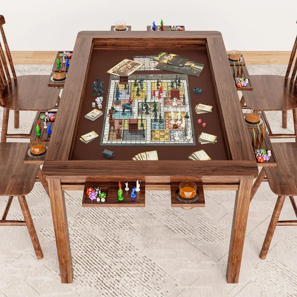 Board Game amp Card Table for 6 Players with Removable Table Top, Gaming and Dining Table with Storage Rack, Detachable Cup Hol
Board Game amp Card Table for 6 Players with Removable Table Top, Gaming and Dining Table with Storage Rack, Detachable Cup Hol