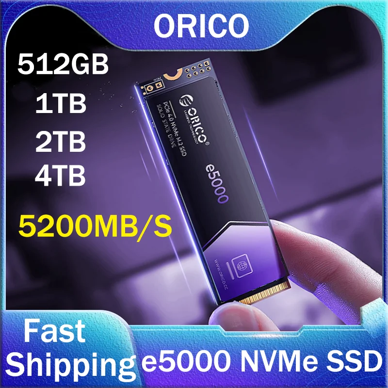 ORICO 4TB SSD M.2 2280 NVMe SSD 512GB 1T 2T PCIe Gen4 5000MB/s NVMe Solid State Drive Hard Disk Storage Steam Deck for PC Laptop
ORICO 4TB SSD M.2 2280 NVMe SSD 512GB 1T 2T PCIe Gen4 5000MB/s NVMe Solid State Drive Hard Disk Storage Steam Deck for PC Laptop