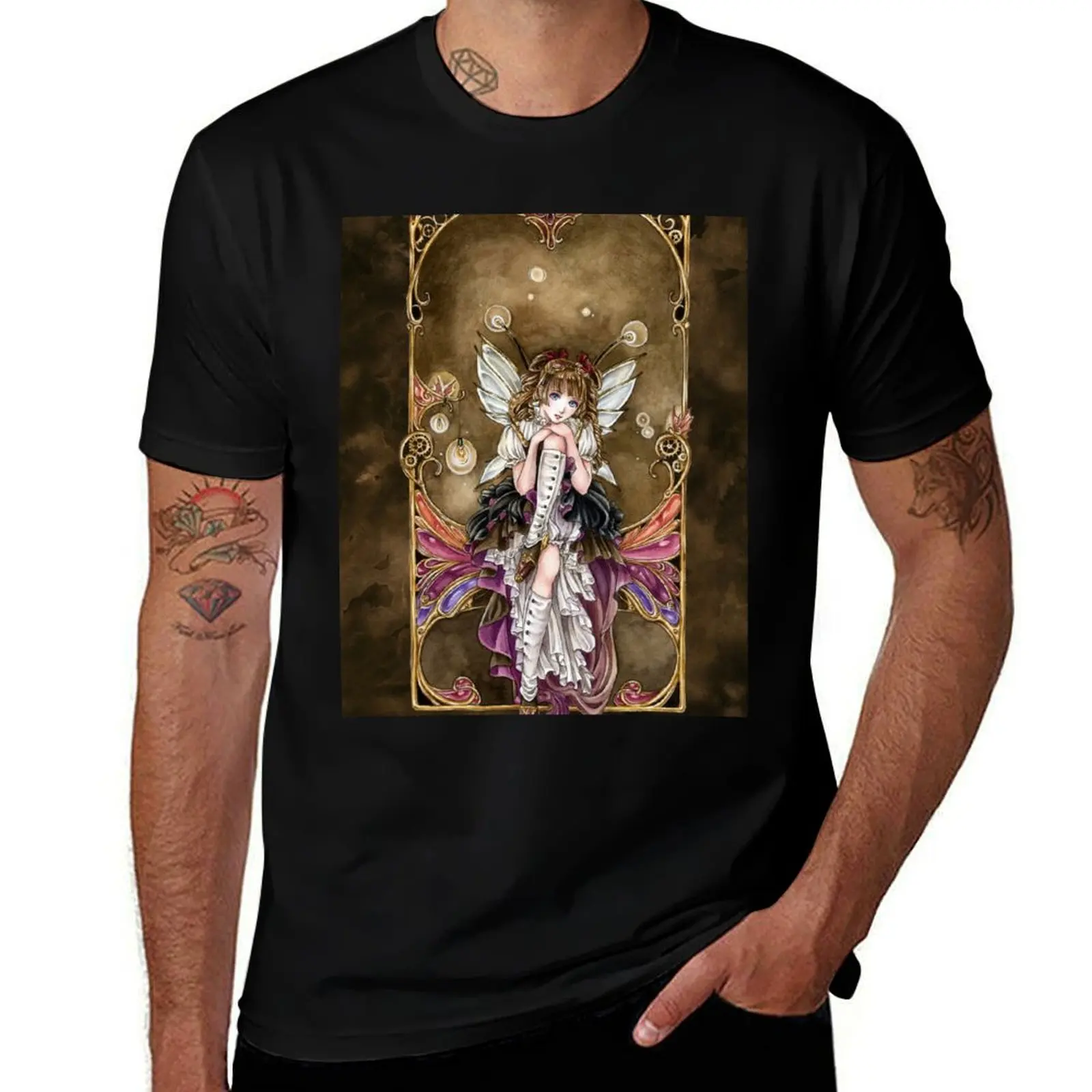 Gears and Glass Steampunk Fairy T-Shirt Vintage Style Printed Top
Gears and Glass Steampunk Fairy T-Shirt Vintage Style Printed Top